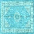 thumbnail image 1 of Ahgly Company Indoor Square Medallion Light Blue Traditional Area Rugs, 6' Square, 1 of 4