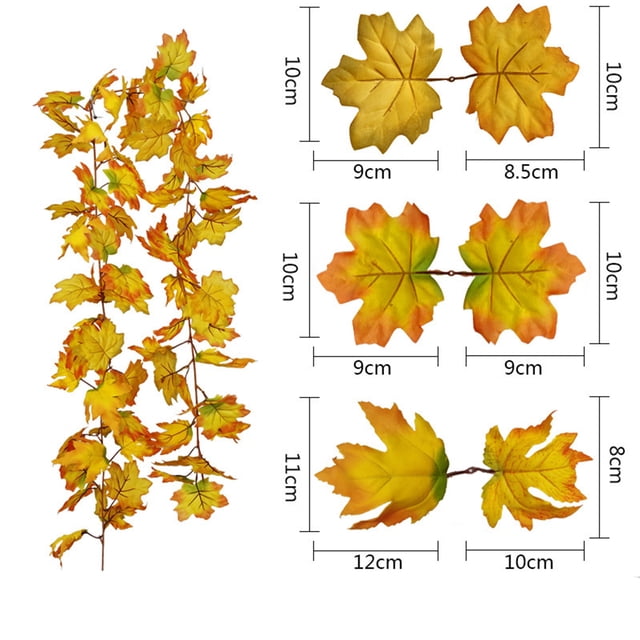 AKEGAMN Fall Decor Festival Simulation Maple Leaf Rattan Decoration Christmas Party Wall Hanging Maple Leaf Rattan