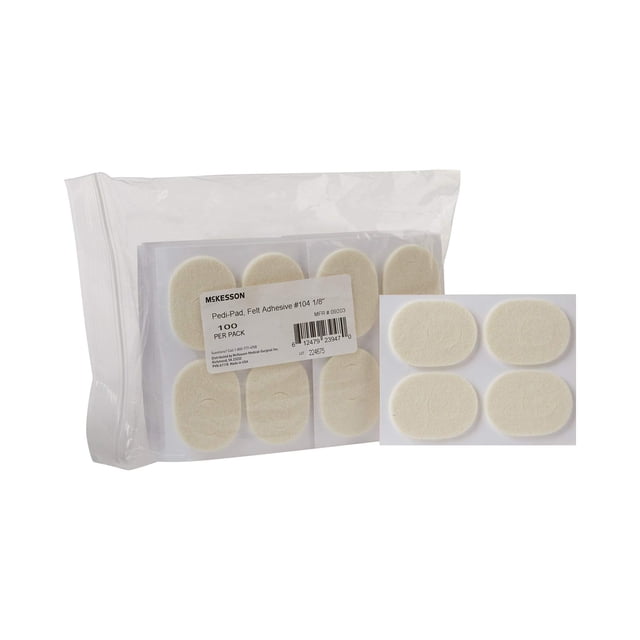 Inserto adhesivo de fieltro McKesson Pedi-Pad, tamaño 104