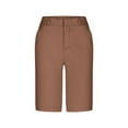 thumbnail image 4 of Loopsun Womens Summer Shorts Plus Size, Casual Shorts for Women, Womens Solid Color Casual Suit Loose Five Quarter Pants with Pocket Brown XL, 4 of 4