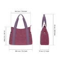 thumbnail image 2 of HAWEE Canvas Tote Bag for Women Daily Work Zippered Handbag Casual Shoulder Bag for Shopping Business Travel, Purple, 2 of 7