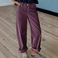 thumbnail image 3 of CUKOLSXA Barrel Pants Women Wide Leg Lounge Palazzo Harem Corduroy Pants Casual Trousers with Pockets, Purple, 3 of 7