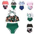 thumbnail image 5 of FJUCHAI Kids Prints Swimwear Outfit 2-12Y Big Girls' Split Swimsuit Bikini Set Youth Sling Bathing Suit 2 Piece, 5 of 5