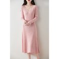 thumbnail image 3 of Robe en Laine Pure Tricotée pour Femmes Col en V Simple Rayée Décontractée Mode Chaude Automne et Hiver 2024, 3 of 7