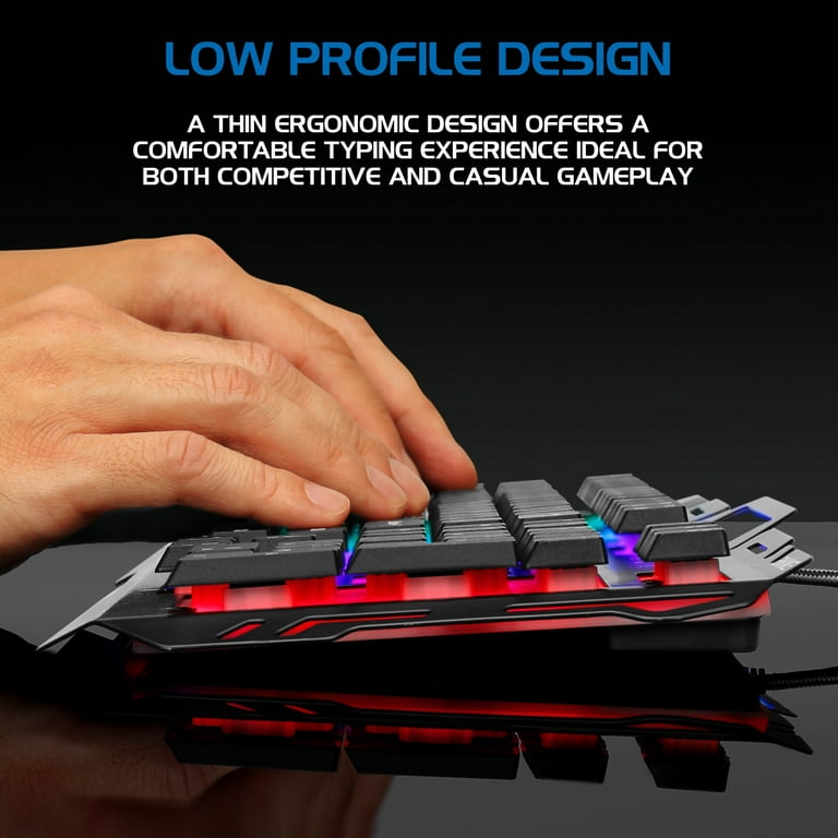 ENHANCE ハイブリッドメカニカルゲーミングキーボード[US配列] ENHANCE Infiltrate Membrane Keyboard ゲーム用 Black・黒 7色LED・9つの照明効 mxn26g8 ENHANCE ハイブリッドメカニカルゲーミングキーボード[US配列