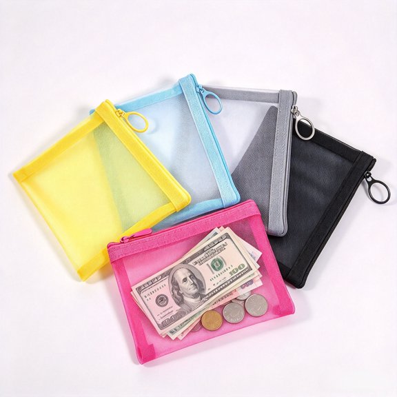 Youersen Small Mesh Zipper Pouches, Mini Makeup Bags for Travel for Lipstick, Accessories, and Purse Storage, 10 Pcs