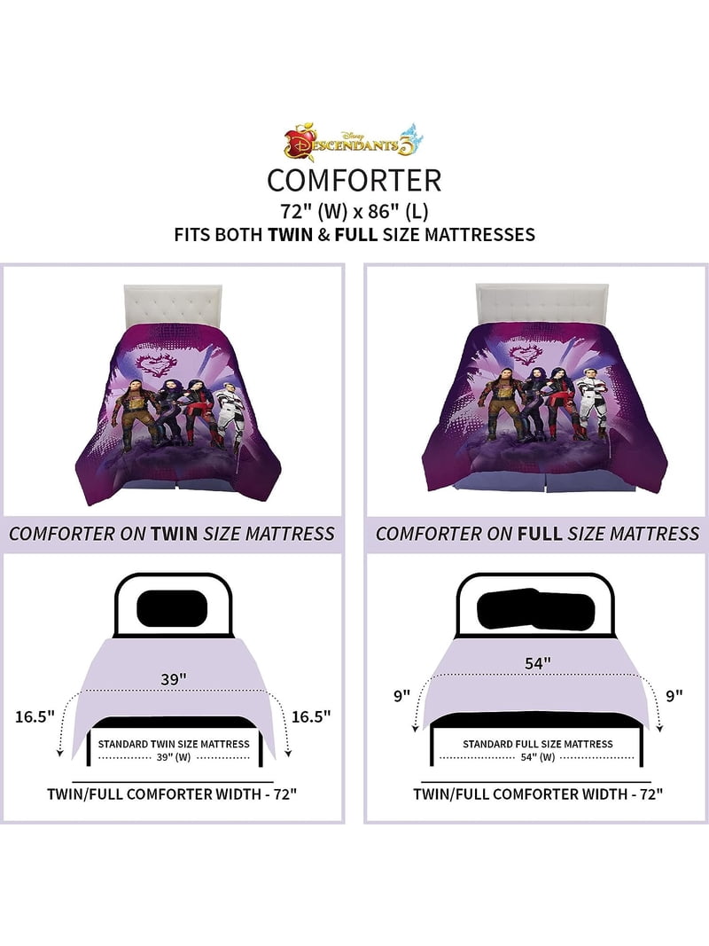 Franco Disney Descendants 3 Kids Bedding Set, Twin/Full Size