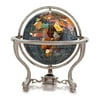 Kalifano Black Opal 6-in. Commander Gemstone Tabletop Globe - Antique Silver
