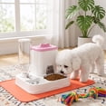thumbnail image 3 of CHJK Automatic Dog Cat Feeder and Water Dispenser Combo, 1.2L Large Capacity Pet Food and Water Station with Integrated Bowl for Multiple Pets (Pink), 3 of 6