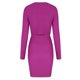 thumbnail image 4 of Vestido de fiesta con cuello redondo y manga larga a juego de 2 piezas para mujer Kuymtek Rosa roja T S para Mujer, 4 of 9