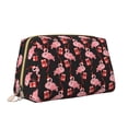 thumbnail image 2 of Naloa New Year Flamingo Leather Makeup Bag for Purse Travel, Portable Small Cosmetic Organizer for Women and Girls, Make up Bag with Zipper, 2 of 8