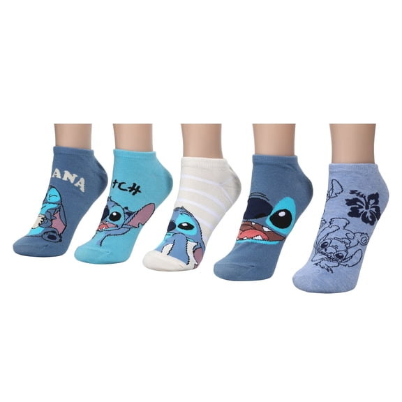 Lilo & Stitch Bigface Tossed Art Ankle Socks For Women (Pack of 5)