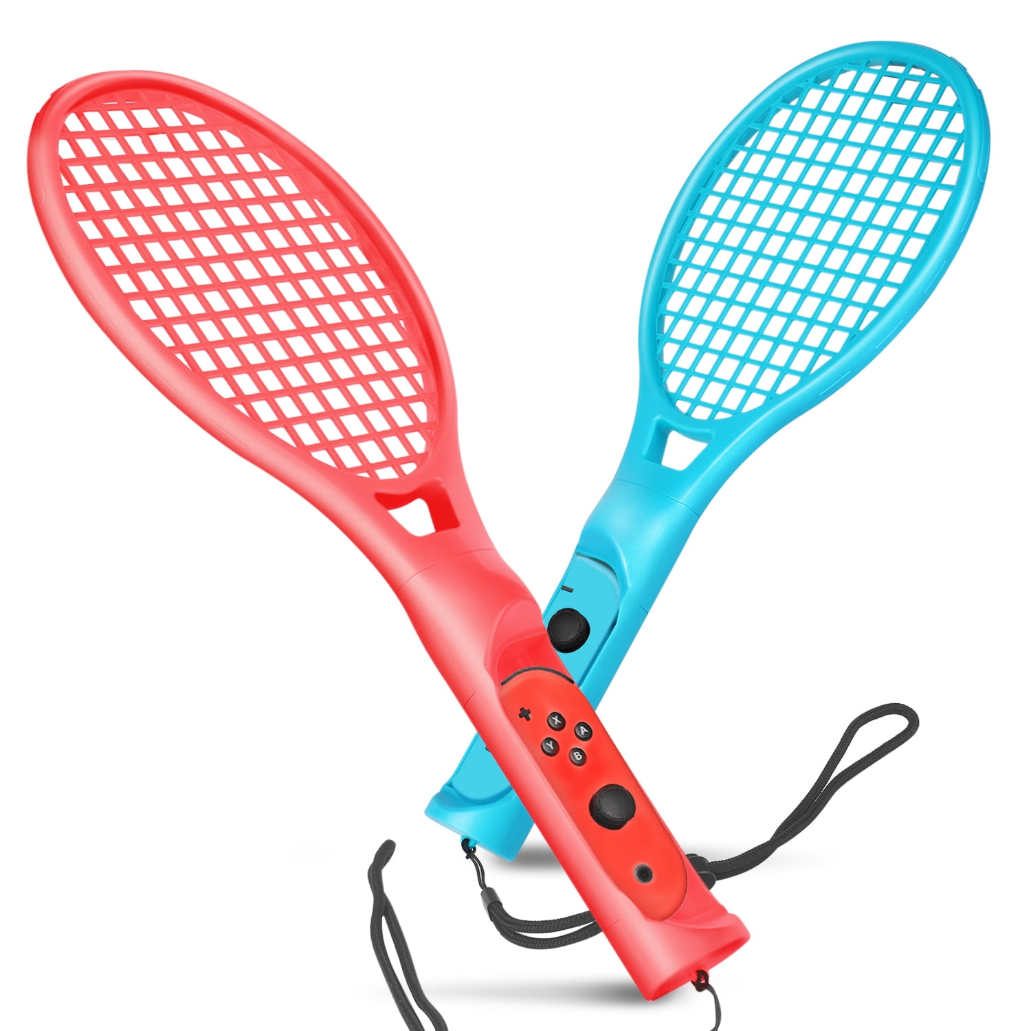 Interactie Grappig Uitgang Tennis Racket for Nintendo Switch Joy-Con Controller with Wrist Strap,  Joy-Con Racket Accessories Twin Pack for Nintendo Switch Game Mario Tennis  Aces Blue and Red - Walmart.com