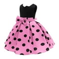 thumbnail image 3 of WhouRiu Toddler Girl' Dress Vintage Polka Dot Sleeveless Pleated Dress Kids Evening Princess Party Dresses Pink,Sized 3, 3 of 8