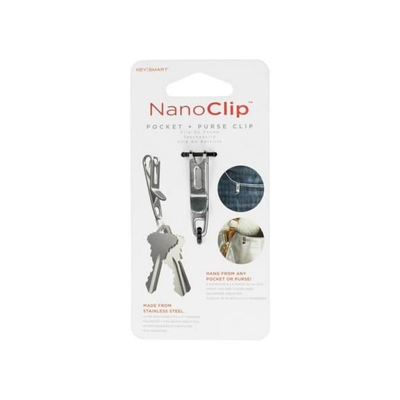 Key Smart Stainless Steel Silver Pocket, Purse Clip Keychain, Silver