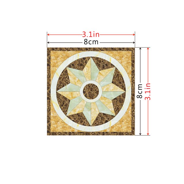 Electronicheart 10pcs 3D Diagonal Tile Seam Stickers Film Self Adhesive Floor Wall Decorative Tiles Sticker