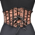 thumbnail image 4 of Women's Underbust Satin Waist Cincher Corset Shaper Bustier Top Underbust Lace Up Steel Boned Waist Trainer Ladies Costume Tummy Control Corset Clearance, 4 of 7