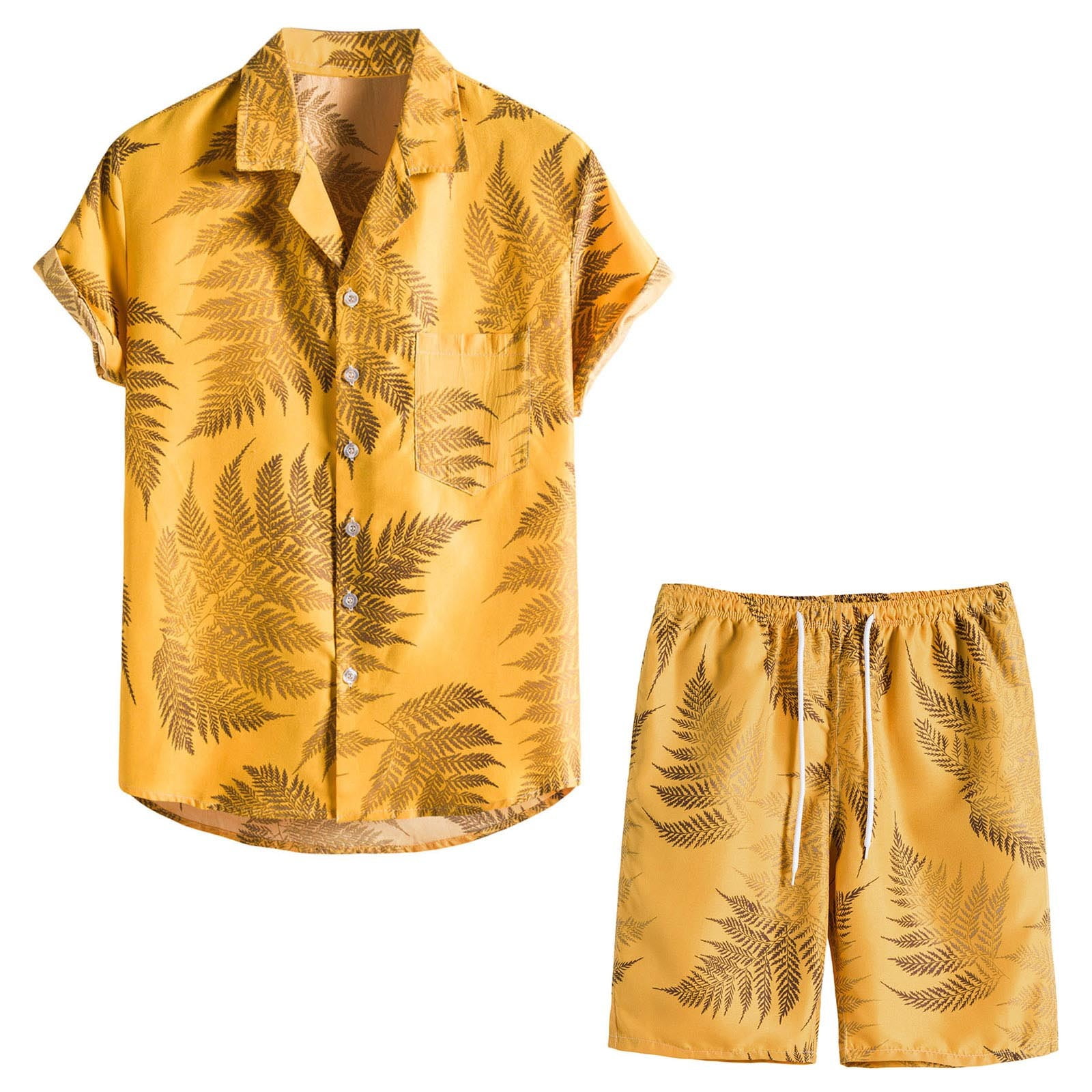 Sngxgn Mens Short suits Shorts Sets Summer Tank Tops Beach Tropical ...