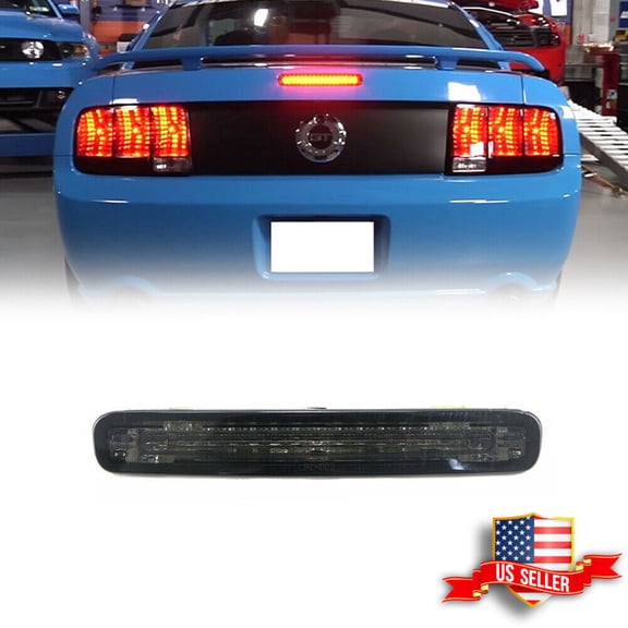 GTINTHEBOX Black Smoked Lens Red LED Third 3rd Brake Stop Light For 2005-2009 Ford Mustang