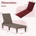 thumbnail image 3 of Costway Chaise Longue de Patio Fauteuil Inclinable avec Dossier Réglable à 3 Positions et Coussin Rouge, 3 of 8