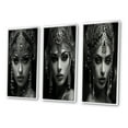 thumbnail image 3 of Designart "Vintage Boho Queen Retro Glamour II" Woman Fashion Photography Framed Wall Art Set Of 3 - Black Glam Frame Gallery Set For Office Decor, 3 of 6