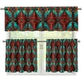 thumbnail image 1 of Aztec Tribal Cafe Curtains with Valance Short Farmhouse Kitchen Curtains and Valances Set Bathroom Window Curtains Valance and Tiers Set, 1 of 5