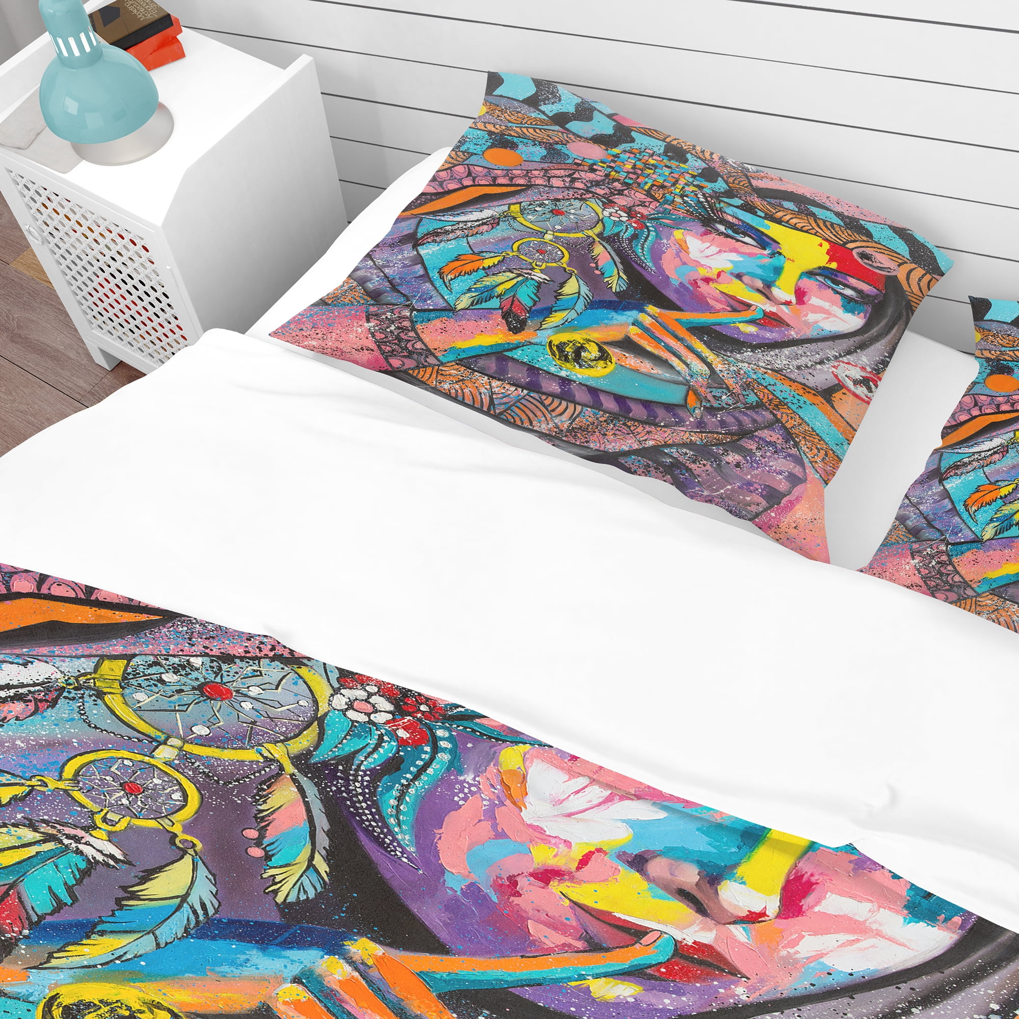 Designart 'Woman Portrait in Your Dreams' Bohemian & Eclectic Duvet Cover Set