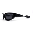 thumbnail image 3 of Trendy Sport Wrap Soft Tip Plastic Beveled Thick Plastic Sunglasses All Black, 3 of 4