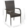 thumbnail image 4 of vidaXL 3 Piece Garden Dining Set Brown, 4 of 5