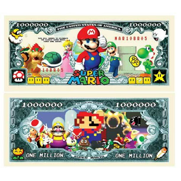 Set of 50 Super Mario Brothers Million Dollar Bill, This