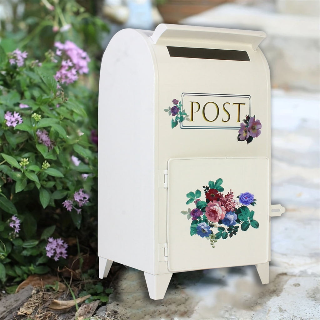 Sinyiin Historical European Mailbox for Yard Decoration External Use Strong Metal Build Extra Large Capacity Easy Fixing Design