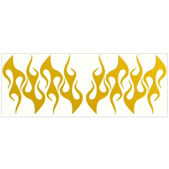 LiteMark Reflective Stickers Decals for Helmets, Bicycles, Strollers, Wheelchairs - 4 Inch Flames - Yellow