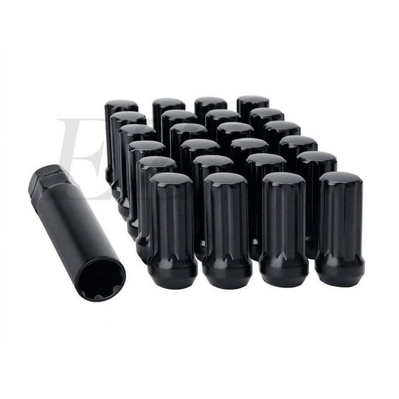 20 Black Duplex Spline Drive Acorn 9/16" Lug Nut Kit with Key