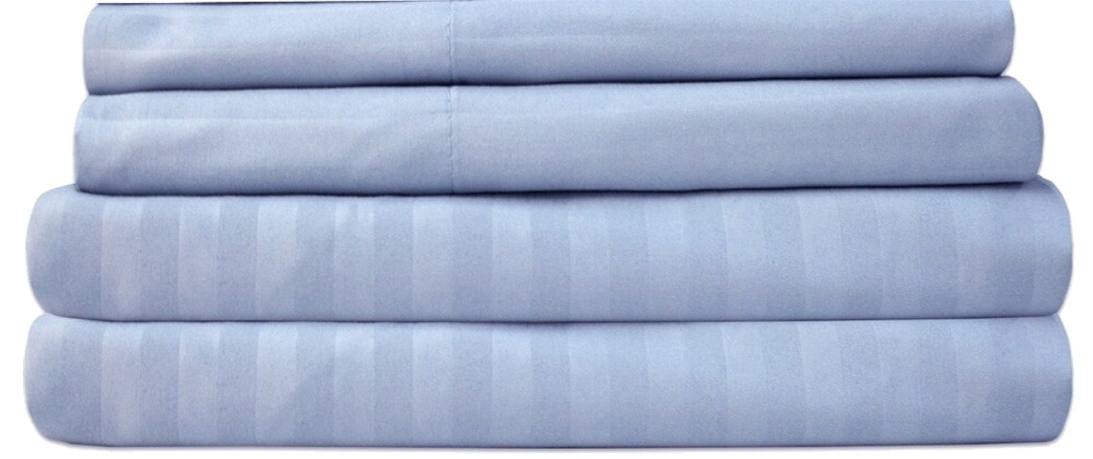 Ruthy's Textile King 500 Thread Count Cotton bed sheets set Hotel Luxury- Extra Soft -Easy Fit light Blue