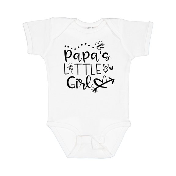 Inktastic Papa's Little Girl with Hearts Flower and Butterfly Girls Baby Bodysuit