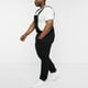 thumbnail image 5 of Hombres Casual Moda Soid Pecho Bolsillo Washed Denim Suspender Pantalones largos Pantalones cargo Pompotops oipoqjl42948, 5 of 9