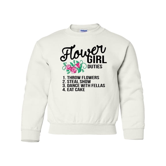 Inktastic Flower Girl Wedding Duties Youth Sweatshirt
