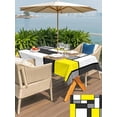 thumbnail image 5 of Outdoor Tablecloth with Umbrella Hole for Patio/Picnic/Party/Camping, Modern Geometric Yellow Black Waterproof Table Cloth Rectangle Table Cover Washable, Abstract Minimalist Blocks (52"x 70"), 5 of 8