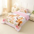 thumbnail image 2 of Manfei Cute Rabbit Twin Comforter Sets,Woodland Animal Bedding Set,Pink,Pink Reversible,2pcs,1 Comforter and 1 Pillowcase, 2 of 7