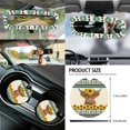 thumbnail image 5 of Renewold 14 Pack Car Accessories, Auto Seat Cover Steering Wheel Seatbelt Strap Pad Trash Can Armrest Pad Cup Holders Rearview Mirror Handbrake Cover Set, American Tribal Highland Cow Sunflower Blue, 5 of 7