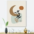 thumbnail image 2 of Abstract Moon and Sun With Minimal Plants 8 in x 12 in Painting Canvas Art Print, by Designart, 2 of 4