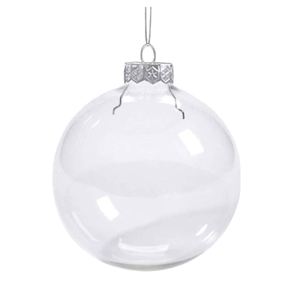 Binwennn 6 PCS Clear Ornaments 6cm Christmas Ornament For Crafts Fillable Transparent DIY Fillable Kit For Christmas Tree Wedding Party And Home Decoration Vintage 12 Days of Christmas Glasses for