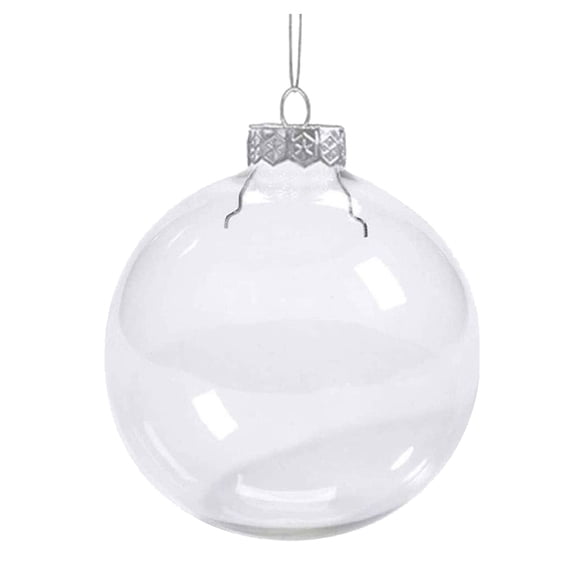 6PCS 6cm Clear Christmas Ornaments, Fillable Spherical, for Crafts, Tree Decor, Weddings & Parties