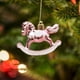 thumbnail image 1 of Caballo balancín de plástico galvanizado Fiudx decoración del hogar para Navidad pequeño caballo de madera colgante escolar, 1 of 4