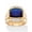 Blue Sapphire, variant on Men's 7.61 TCW Cushion-Cut Created Red Ruby or Blue Sapphire and Diamond Ring Yellow Gold-Plated