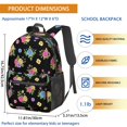 thumbnail image 3 of Pioneer Flower Floral Print Pattern 17" School Backpacks for Teens,Waterproof Oxford Fabric,S-Shape Padded Straps for School,Travel,Hiking,Camping, 3 of 5