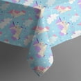 thumbnail image 4 of Light Blue Cartoon Unicorn Cloud Pattern Rectangle Tablecloth 60"x102",Waterproof Polyester Rectangle Table Cloth, Wipeable Spillproof Polyester Tablecloth for Dining, Camping, Indoor and Outdoor, 4 of 6