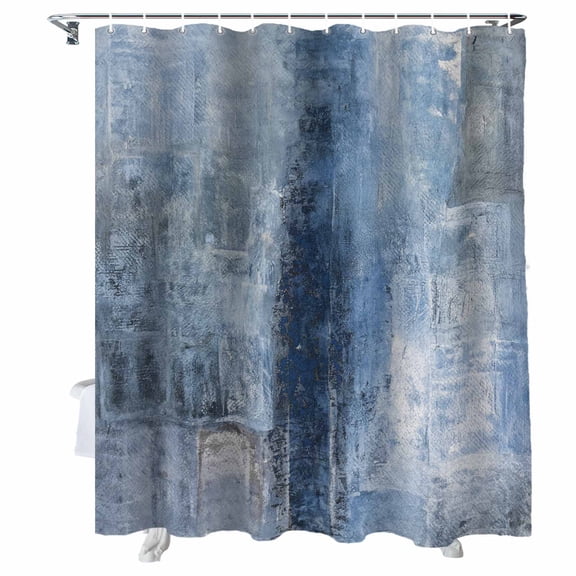 Shower Curtain Blue Paint Shower Curtains for Bathroom Bathtub, Waterproof Fabric Shower Curtain Set with Hooks, Extra Long 72" x 84" Abstract Art Graffiti