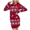 thumbnail image 4 of Vestidos de Navidad Para Mujer Vestido de Punto de Manga Larga Ajustado Con Cuello Alto Odeerbi ODB186746, 4 of 7