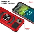 thumbnail image 7 of Compatible for Nokia C110 Case w/Tempered Glass Screen Protector [Military Grade] Ring Car Mount Kickstand Shockproof Hard Phone Case - Red, 7 of 7